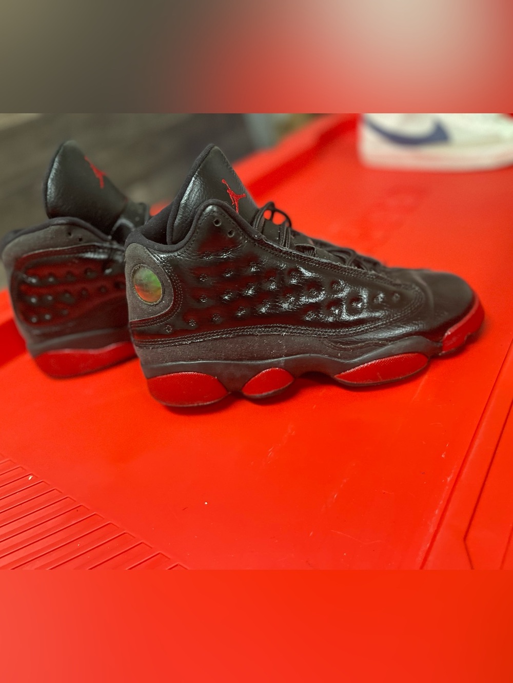 Jordan Kids Black and Red Retro Basketball Sneakers